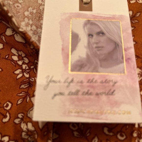 Jessica Simpson NWT Girl's Rust Floral Elastic Waist Blouse (nwt / L (10) - Picture 7 of 16